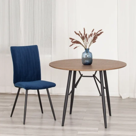 Стул обеденный Комус Мебель Fresno синий (ткань, металл)