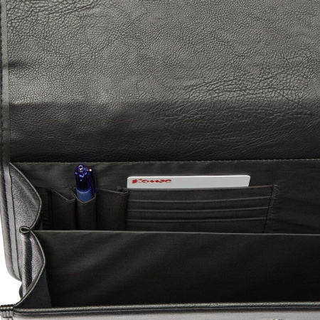 Папка деловая Алекс Спец К из экокожи черного цвета