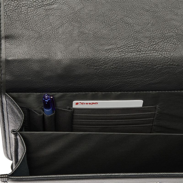 Папка деловая Алекс Спец К из экокожи черного цвета