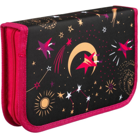 Пенал односекционный Комус Класс Звездное небо черный