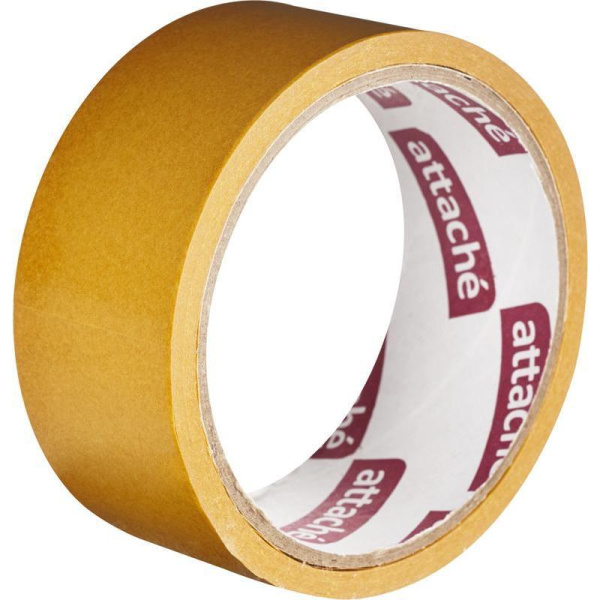 Клейкая лента двусторонняя монтажная белая Attache 38 мм х 10 м