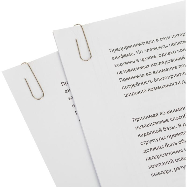 Скрепки канцелярские 28 мм Комус металлические никелированные (100 штук  в упаковке)