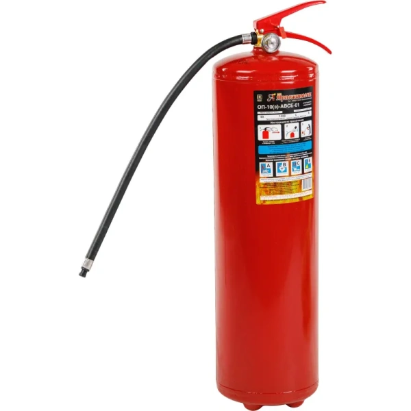 Огнетушитель порошковый Ярпожинвест ОП-10(з) (АВСЕ, 4А 144В,  ЗПУ-алюминий)