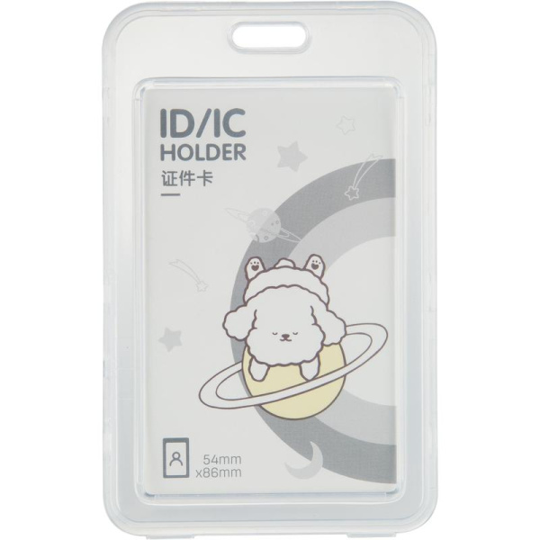 Бейдж Deli 64804 вертикальный 112x70 мм со шнурком в ассортименте  (размер вкладыша: 86x54)