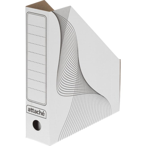 Лоток вертикальный для бумаг 75 мм Attache картонный белый с линиями (2  штуки в упаковке)