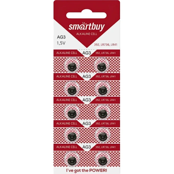 Батарейки Smartbuy таблетка AG3-10B (10 штук в упаковке)