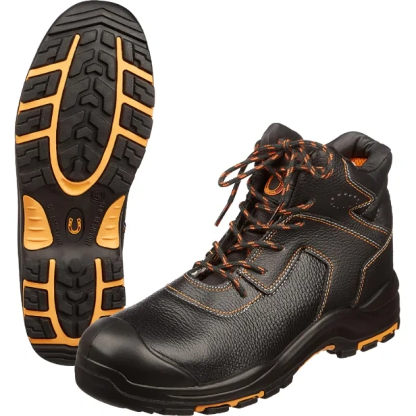 Ботинки Электра ПУ-нитрил из натуральной кожи композитным   (поликарбонатным) подноском чёрные (размер 40, 116841)