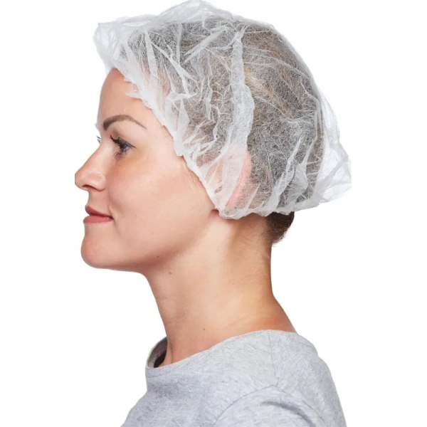 Шапочка одноразовая берет нестерильная белая Klever (100 штук в  упаковке)