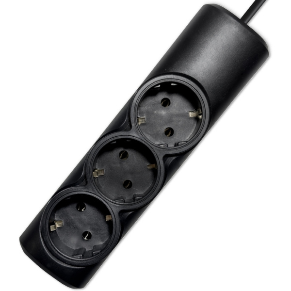Удлинитель PROGIX PG313 3 розетки 2 м с заземлением чёрный