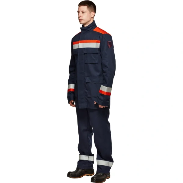 Костюм для защиты от электродуги Энергия летний синий/оранжевый 13.2   кал/см2 (размер 44-46, рост 170-176)