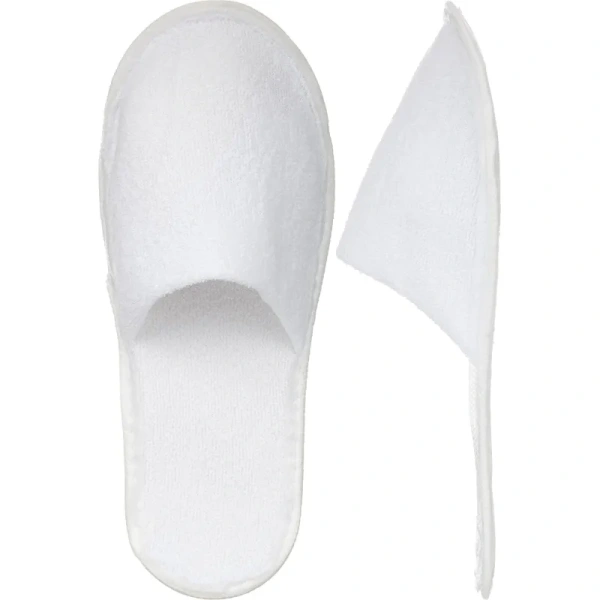 Тапочки одноразовые Премиум отель 3 махровые закрытый мыс подошва 3 мм  белые (100 пар в упаковке)