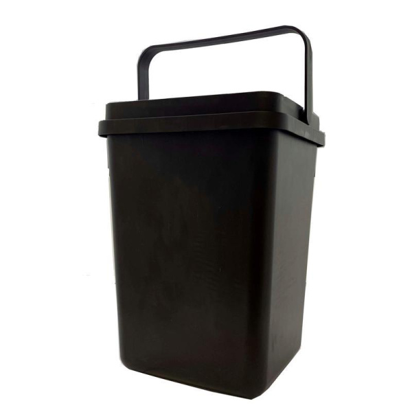 Ведро для мусора 11 л пластик черное (24х21х33 см)