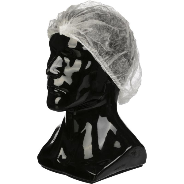 Шапочка-клип одноразовая Шарлотта белая (100 штук в упаковке)