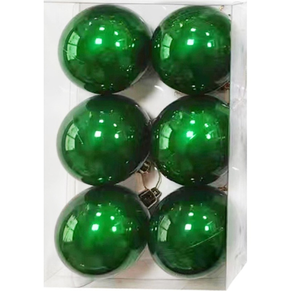 Набор шаров Время Чудес полистирол зеленые (диаметр 6 см, 6 штук в  упаковке)