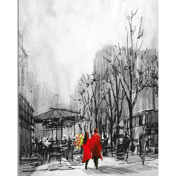 Пакет подарочный ламинация Хорошо Влюбленный в городе (22.7x18x10 см)