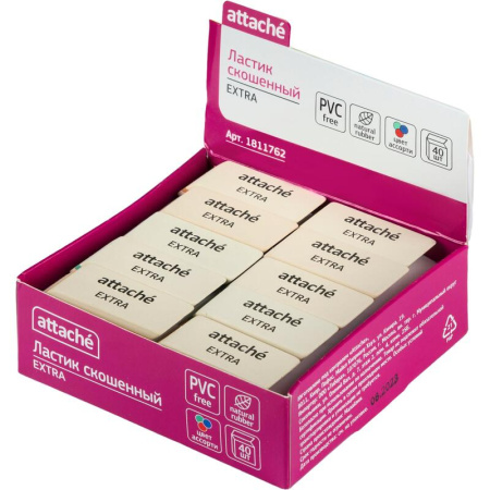 Ластик Attache Extra каучуковый прямоугольный 50x19x8 мм