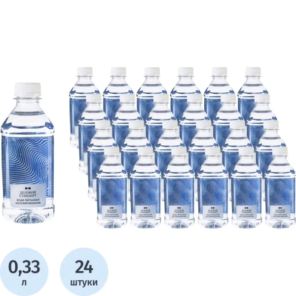 Вода питьевая Деловой Стандарт негазированная 0.33 л (пластиковая бутылка)