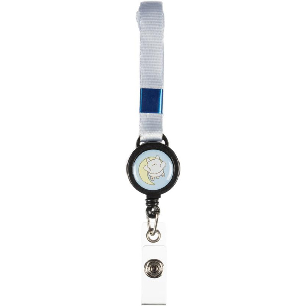 Бейдж Deli вертикальный 54x86 мм с держателем цвет тесьмы синий