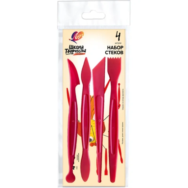 Набор стеков для лепки Луч Школа творчества пластик (4 штуки в упаковке)