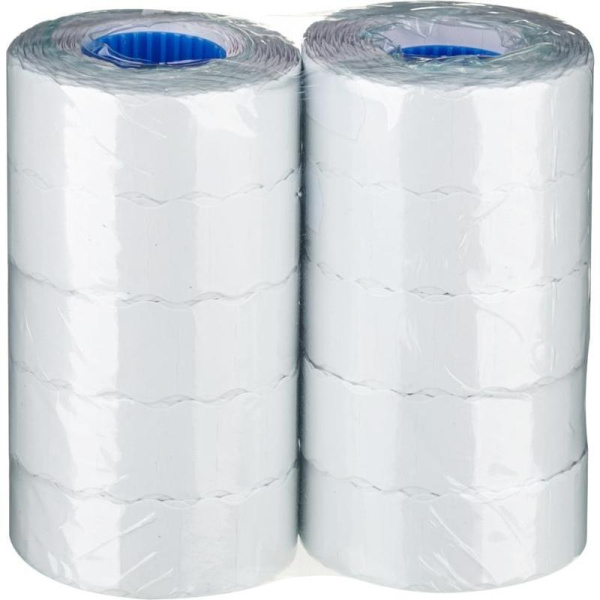 Этикет-лента волна белая 22х12 мм (10 рулонов по 1000 этикеток)