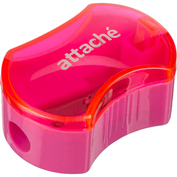 Точилка Attache, 1 отверстие, с контейнером, эргономичн, в ассорт