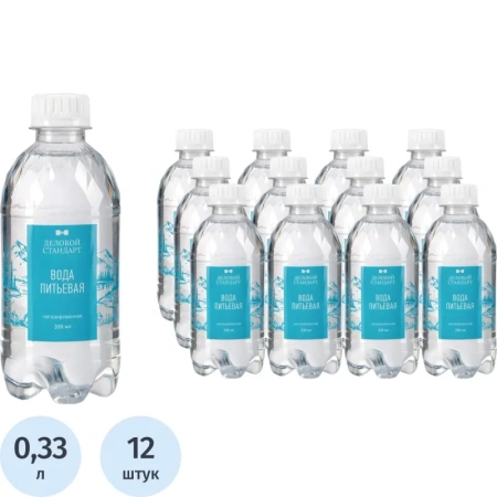 Вода питьевая Деловой Стандарт негазированная 0.33 л