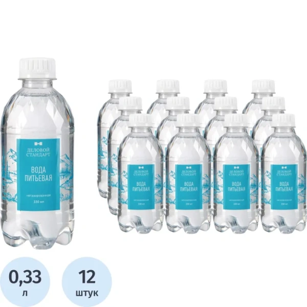 Вода питьевая Деловой Стандарт негазированная 0.33 л