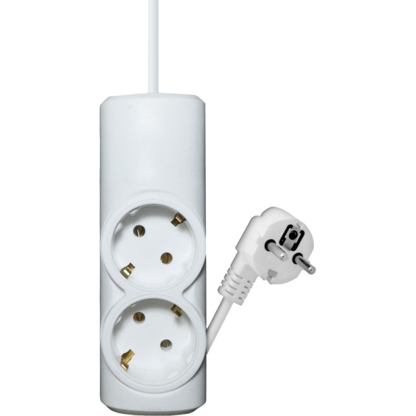 Удлинитель Progix PG220 2 розетки 2 м с заземлением белый