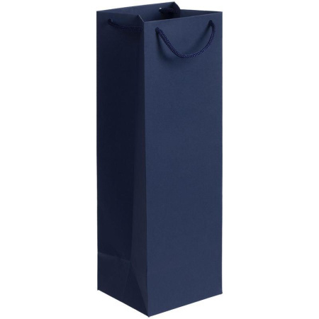 Пакет подарочный под бутылку Vindemia (38x12x11.2 см, синий)