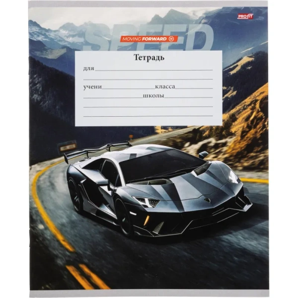 Тетрадь школьная Profit Авто и пейзаж А5 12 листов в линейку
