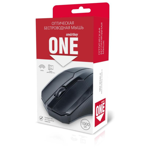 Мышь беспроводная Smartbuy One 303AG-K черная (SBM-303AG-K)