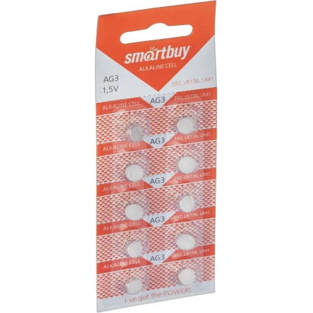 Батарейки Smartbuy таблетка AG3-10B (10 штук в упаковке)