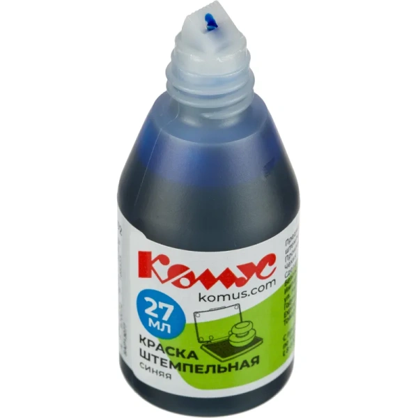 Краска штемпельная Комус синяя на водно-масляной основе 27 мл