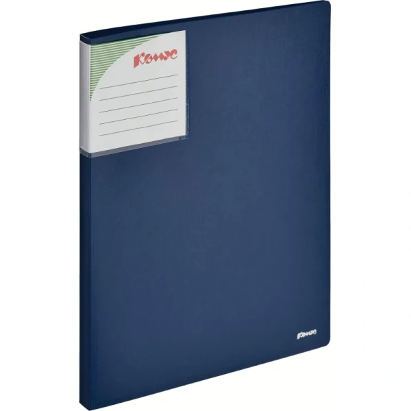 Папка с зажимом Комус Шелк А4 0.7 мм синяя (до 150 листов)