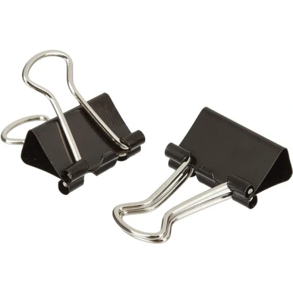 Зажимы для бумаг Комус 15 мм черные (12 штук в упаковке)