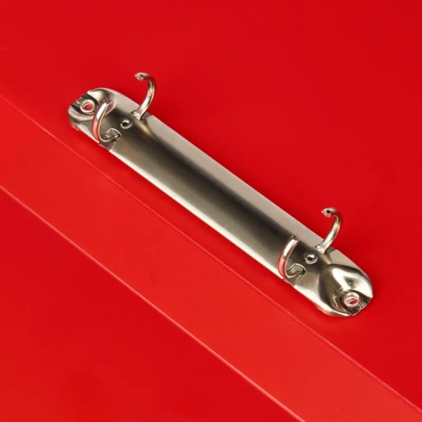 Папка на 2-х кольцах Комус Шелк 25 мм красная до 150 листов (пластик 0.7 мм)