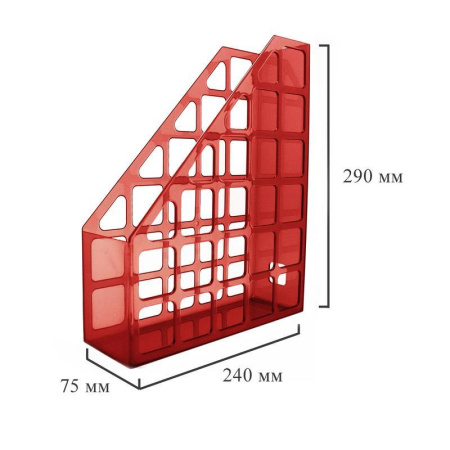 Вертикальный накопитель Attache пластиковый бордовый ширина 75 мм