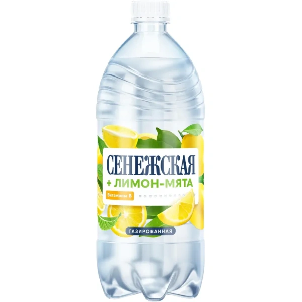 Вода питьевая Сенежская газированная со вкусом лимон-мята 1 л
