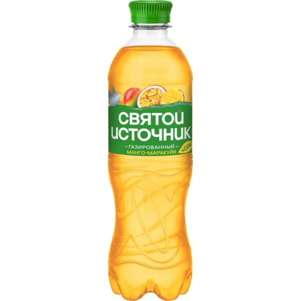 Вода питьевая Святой источник Вода+Сок газированная со вкусом манго и  маракуйи 0.5 л