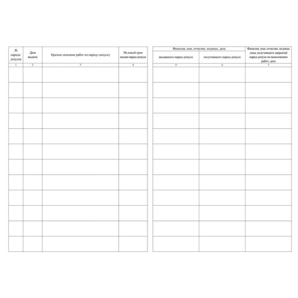 Журнал учета выдачи нарядов-допусков на производство работ с повышенной опасностью форма КЖ-533/1 (16 листов, скрепка, обложка целлюлозный картон)