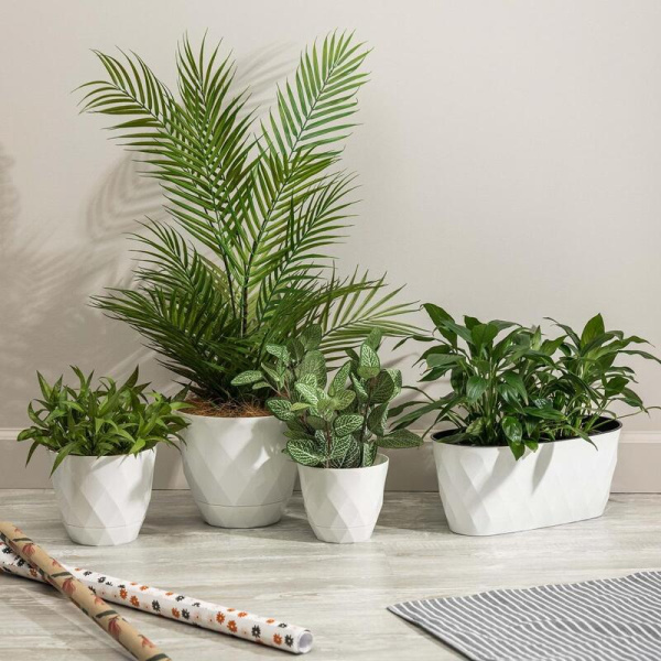 Горшок для цветов Laurel 1.3 л белый (14.5x12.5 см)