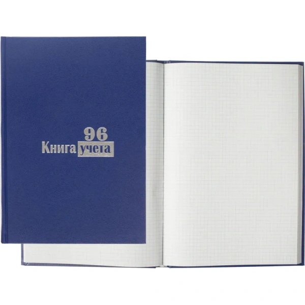 Книга учета 96 листов А4 в клетку блок типографская бумага Выбор есть  (обложка из бумвинила)