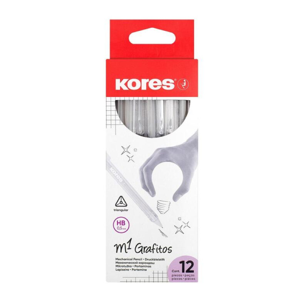 Карандаш механический прозрачный Kores 0.5 мм