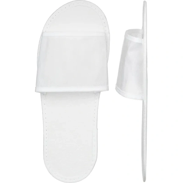 Тапочки одноразовые Спанпро МЭФ2-1 махровые открытый мыс подошва 2 мм  белые (100 пар в упаковке)