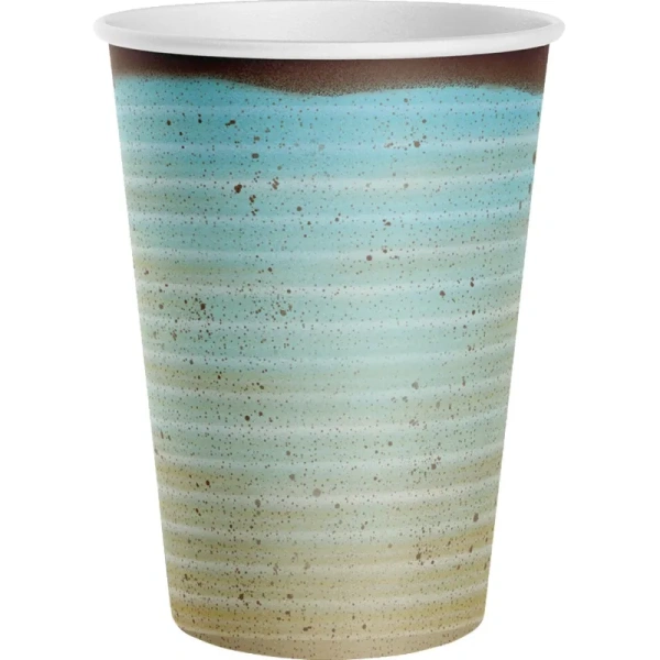 Набор стаканов одноразовых Империя Поздравлений Голубая керамика 250 мл  (6 штук в упаковке)