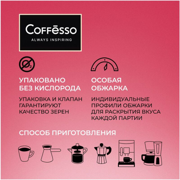 Кофе в зернах Coffesso Allure 1 кг (пакет)