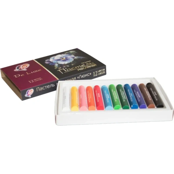 Пастель масляная Луч De Luxe круглая 12 цветов в картонной коробке