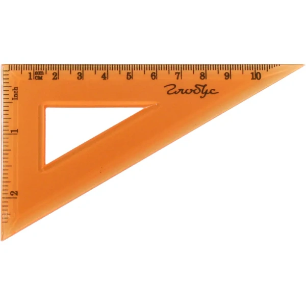 Треугольник Глобус 12 см 30 градусов пластиковый оранжевый