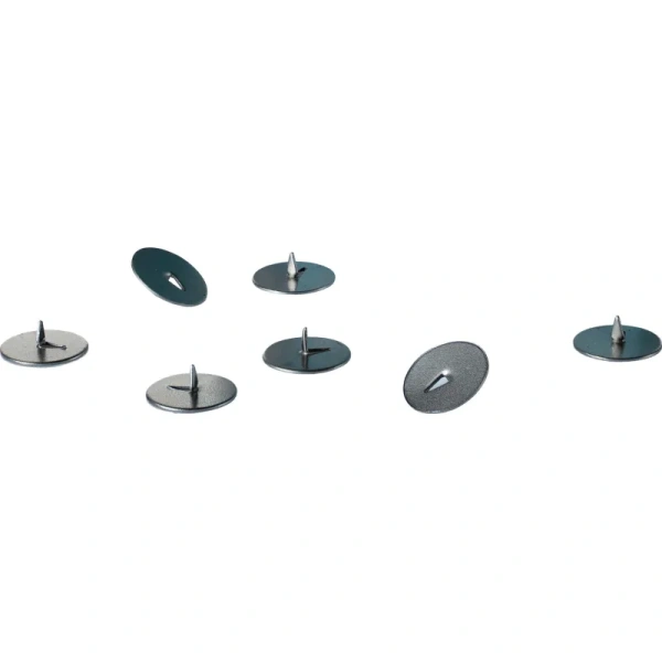 Кнопки канцелярские классические Глобус металлические серебристые шляпка  12 мм (100 штук в упаковке)