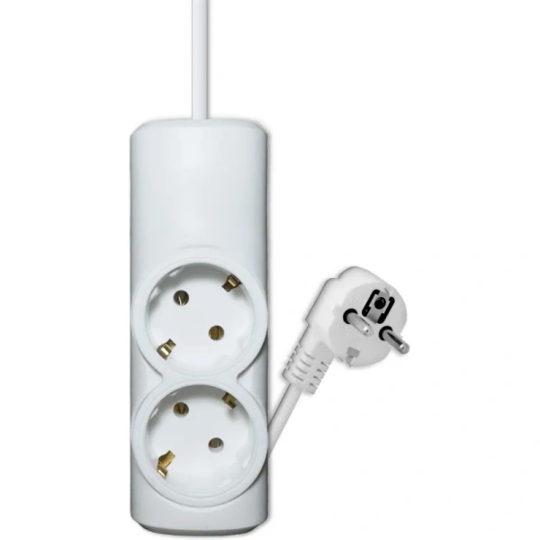 Удлинитель Progix PG220 2 розетки 2 м с заземлением белый